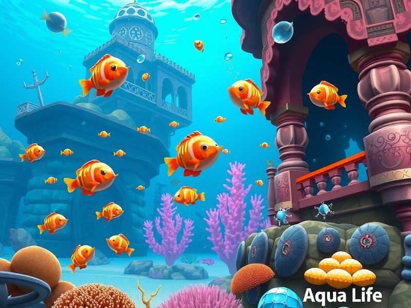Hindustan Aqua Life gameplay screenshot showing colorful underwater world